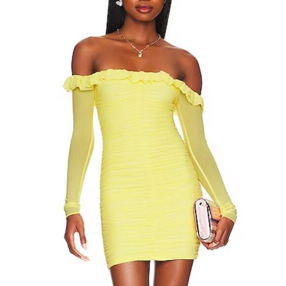 NWT Majorelle Gentille Mini Dress in Lemon Yellow Revolve XS - Picture 1 of 13